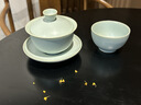 青澹墨雅 天青汝窯 蓋碗茶組冰裂釉三才蓋碗景德鎮手工陶瓷禮盒裝 停云月華茶組 2件 曬單實(shí)拍圖