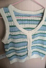 UR2025秋季新款女裝時(shí)尚休閑撞色條紋提花針織馬甲UYU950119 米白條紋 S 曬單實(shí)拍圖