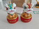 赟婭招財醒獅茶寵擺件辦公室桌面文創(chuàng  )禮品伴手禮開(kāi)業(yè)喬遷男士生日禮物 獅來(lái)運轉-紅青一對【古韻禮盒】 曬單實(shí)拍圖