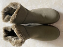 卡帝樂(lè )鱷魚(yú)（CARTELO）雪地靴女冬季真皮毛一體馬丁靴加厚保暖磨砂皮厚 底大碼短 軍綠色保暖絨里 38 曬單實(shí)拍圖