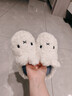 靠森（Kaooseen）可愛(ài)米菲兔包跟加絨棉拖鞋女秋冬季外穿防滑厚底居家保暖棉鞋假日 白色米菲兔-半包款 40 -41碼(適合39-的d 曬單實(shí)拍圖