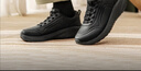 斯凱奇（Skechers）男鞋秋冬新款厚底工作皮鞋黑色耐臟緩震休閑運動(dòng)鞋子男百搭通勤鞋 曬單實(shí)拍圖