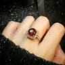 萬(wàn)寶資黃水晶復古歐美輕奢網(wǎng)紅時(shí)尚個(gè)性潮玫瑰金食指夸張紅色寶石戒指女 金底紅（可調節） 曬單實(shí)拍圖