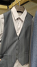 報喜鳥(niǎo)馬甲男裝【優(yōu)選】秋季男士時(shí)尚正裝西裝馬甲羊毛小馬甲微絨面 鐵灰色嵌淺色條紋 M -48(175/92) 曬單實(shí)拍圖