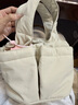 伊梵絡(luò )（EAVALURE）輕便尼龍布手提包包女2025新款韓國小眾設計菜籃子百搭通勤便當包 米白 曬單實(shí)拍圖