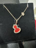 QL麒麟18kv金玫瑰金高級簡(jiǎn)約鑲鉆小葫蘆吊墜項鏈 玫瑰金紅瑪瑙 配禮盒 曬單實(shí)拍圖