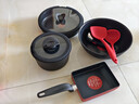 特福（Tefal）鍋具套裝百變鍋鑄鋁紅心可拆卸煎炒鍋有鈦不粘鍋六件套黑美人【帶硅膠鏟】 曬單實(shí)拍圖