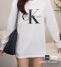 Calvin KleinJeans25秋季新款男士休閑經(jīng)典ck字母印花打底衫圓領(lǐng)長(cháng)袖T恤上衣 YAF-月光白 S 曬單實(shí)拍圖