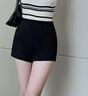 浪莎西裝短褲女2025秋季薄款修身黑色短褲韓版百搭高腰彈力打底熱褲 曬單實(shí)拍圖