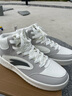 安踏（ANTA）高幫板鞋男秋冬季新款皮面防水厚底增高運動(dòng)鞋經(jīng)典小白鞋板鞋男 【店長(cháng)推薦高幫板鞋】象牙白/灰 44 曬單實(shí)拍圖