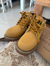 卡特（CAT）大黃靴馬丁靴女鞋輕戶(hù)外休閑牛皮女生中幫鞋P312361N3EDC25 黃色 36 曬單實(shí)拍圖