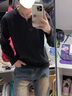 棉之雪德絨V領(lǐng)長(cháng)袖t恤男士秋冬cleanfit美式慵懶高級感內搭打底衫衛衣 黑色-德絨V領(lǐng)長(cháng)袖T恤 XL 【170CM-180CM】 曬單實(shí)拍圖