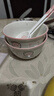 釉下彩可愛(ài)卡通碗碟套裝家用高顏值陶瓷碗筷盤(pán)餐具 2碗2勺 4件套 曬單實(shí)拍圖