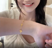周大福流蘇蝴蝶手鏈金珠子黃金手鏈女(工費:320計價(jià))EOF1211生日禮物 15cm 足金 約3.50g 曬單實(shí)拍圖