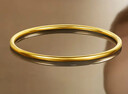 周六福圓圓滿(mǎn)滿(mǎn)黃金手鐲女實(shí)心足金生日禮物計價(jià)A1012545 約21.73g 56mm 曬單實(shí)拍圖