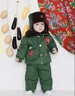 G.duck小黃鴨嬰兒衣服冬季軍大衣兒童分體套裝加厚外出服幼兒園演出服 軍綠色 100 cm 曬單實(shí)拍圖