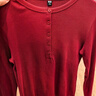 優(yōu)衣庫女裝羅紋亨利領(lǐng)T恤/長(cháng)袖修身短款內搭打底25新款479591 17 棗紅色 M /160/84A 曬單實(shí)拍圖