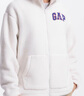 蓋璞（GAP）男女裝毛氈布logo仿羊羔絨連帽衛衣外套609272 白色 M (170/92A) 亞洲尺碼 曬單實(shí)拍圖
