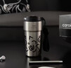 高顏值輕奢咖啡杯316不銹鋼內底保溫杯雙層帶提繩隨手杯禮品水杯 萌怪派對500ML 曬單實(shí)拍圖