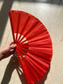 侑家良品 八寸雙面功夫扇 太極武術(shù)折扇舞蹈做操響扇中國風(fēng)紅色扇子 曬單實(shí)拍圖