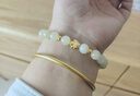 中國黃金四葉草黃金手鏈女足金和田玉手串紀念日禮物送女友老婆生日結婚 京速達-足金四葉草和田玉手串 曬單實(shí)拍圖