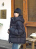 蕓蕁羽絨服女2025新款泡芙龜背短款冬季白鴨絨連帽加厚面包服外套 黑色 S (85-120斤) 曬單實(shí)拍圖
