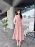 OLJ高檔品牌連衣裙女2025年秋冬新款氣質(zhì)收腰時(shí)尚顯瘦喜宴兩件套裙子 粉色 M 建議110斤以?xún)?曬單實(shí)拍圖