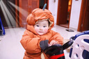G.DUCKKIDS小黃鴨童裝嬰兒羽絨服連體衣冬裝男女寶寶加厚保暖爬服白鴨絨抱衣 桔紅色寶寶外出服 73 尺碼建議7-9個(gè)月CM 曬單實(shí)拍圖