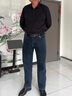 名郎（MELLEN）高端加絨牛仔褲男士2025秋冬新款直筒寬松褲子中年商務(wù)休閑長(cháng)褲男 藍灰 【常規】 32 2尺5適合140斤左右 曬單實(shí)拍圖