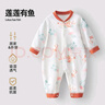 貝肽斯嬰兒衣服春秋季長(cháng)袖連體衣純棉新生兒哈衣男女寶寶初春裝睡衣 曬單實(shí)拍圖