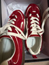 達芙妮紅色厚底德訓鞋女秋2025新款巨好看百搭復古芭蕾軟底運動(dòng)鞋 曬單實(shí)拍圖
