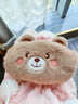 2025新款電熱暖手袋冬季充電熱水袋可愛(ài)毛絨絨小熊保暖男女暖手寶 粉色大臉熊+熱水袋+充電器 曬單實(shí)拍圖