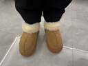 天美意雪地靴商場(chǎng)同款厚底保暖棉鞋短靴時(shí)尚女靴新款 棕色 35 曬單實(shí)拍圖