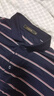 雅戈爾（YOUNGOR）【含桑蠶絲】26夏季新款涼感條紋短袖POLO衫 藏青 2XL 曬單實(shí)拍圖
