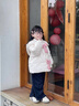 班喜迪女童棉服冬裝2025新款洋氣寶寶外套保暖夾棉上衣兒童連帽棉衣棉襖 米色 100 cm 曬單實(shí)拍圖