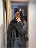 KMZOE雙面絨羊毛大衣女寬松2025秋冬季新品過(guò)膝小個(gè)子雙面呢外套 炭灰色【雙面羊絨款】 S 105-120斤 曬單實(shí)拍圖