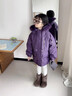 G.duck女童派克服棉服外套秋冬2026新款兒童洋氣冬季女寶寶加絨加厚冬裝 紫色加絨 140 適合身高130-140cm年齡9- 10歲c 曬單實(shí)拍圖