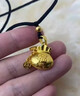 QMXD滿(mǎn)天星金色錢(qián)袋項鏈女短款設計感中國風(fēng)復古吊墜仿沙金久不掉色 金色 曬單實(shí)拍圖