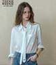 Teenie Weenie小熊女裝天絲棉襯衫秋季領(lǐng)帶氣質(zhì)通勤襯衣 白色 S 曬單實(shí)拍圖