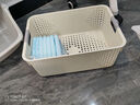 名創(chuàng  )優(yōu)品同款 雜物收納筐塑料桌面收納盒廚房櫥柜零食玩具整理筐 奶油色高款特大號 曬單實(shí)拍圖