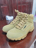 強人男靴3515戶(hù)外作戰靴絨面牛皮登山運動(dòng)訓練靴子 沙漠短靴 沙色 42 曬單實(shí)拍圖
