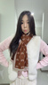 HR赫蓮娜純羊毛格紋雙色舒適圍巾女通勤長(cháng)款圍脖保暖秋冬禮物送女生 中咖/淺白【高檔禮盒】 曬單實(shí)拍圖