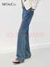 MO&Co.【土耳其棉】直筒法棍牛仔褲經(jīng)典長(zhǎng)款水洗喇叭闊腿褲褲子 牛仔藍(lán)色-第2批 XS 25 曬單實(shí)拍圖