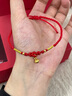中國黃金鈴鐺黃金腳鏈女足金轉運珠紅繩跨新年禮物送女友老婆結婚紀念 足金轉運鈴鐺腳鏈 曬單實(shí)拍圖