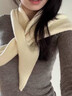 OEMG羊毛純色交叉三角披肩外搭女春秋韓版文藝休閑時(shí)尚百搭護肩頸圍巾 米白【羊毛百搭】 【140CM】羊毛款潮流百搭保暖 曬單實(shí)拍圖
