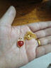 繁奢天然冰種紅紋石愛(ài)心吊墜女桃心形鎖骨鏈古法金全包鑲招桃花旺姻緣 吊墜 曬單實(shí)拍圖