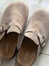 達芙妮厚底勃肯鞋女秋冬季加絨外穿2025新款真皮一腳蹬增高包頭半拖鞋 曬單實(shí)拍圖