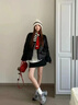 帛芮毛呢半身裙子女秋季2025新款包臀裙通勤風(fēng)短裙防走光a字裙秋裝 曬單實(shí)拍圖