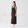 無(wú)印良品（MUJI）女式 燈芯絨 背帶裙中長(cháng)款連衣裙半身裙女秋款裙子美拉德BE10CC3A 深棕色 M （160/66A） 曬單實(shí)拍圖