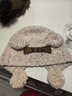 VVC成毅同款帽女秋冬顯臉小熊耳帽針織帽保暖毛線(xiàn)帽護耳頭套 沁柔白 曬單實(shí)拍圖